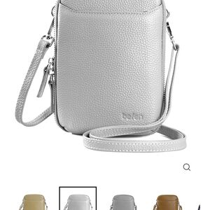 Gray Leather Crossbody Bag